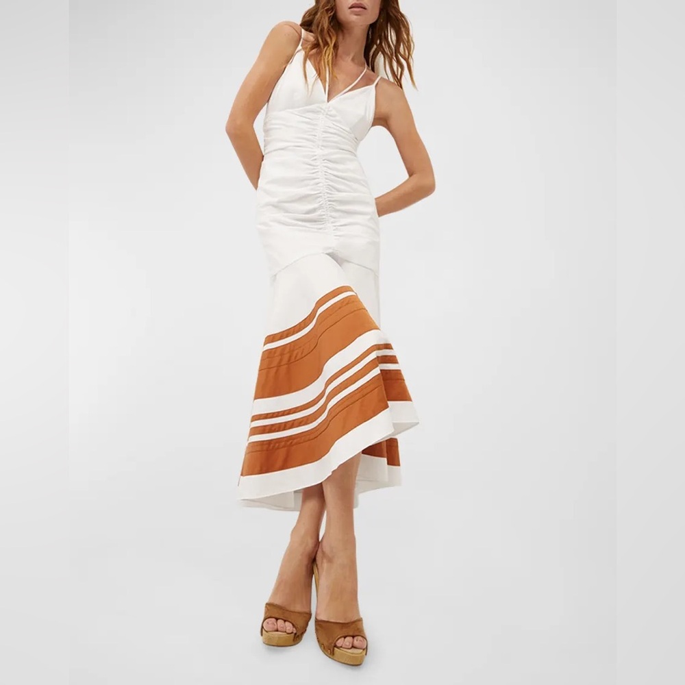Veronica Beard Fitz High-Low Cotton Blend Dress